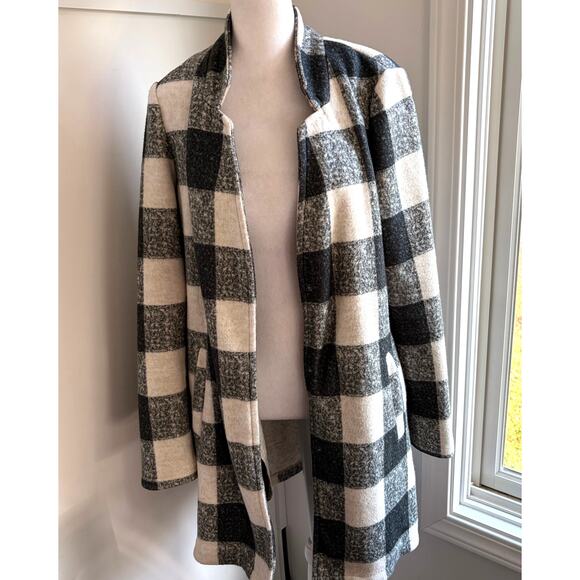 Vero Moda Gray Flannel Shacket Medium Tunic Sweater Jacket Winter Warm Cozy Soft - Picture 6 of 8